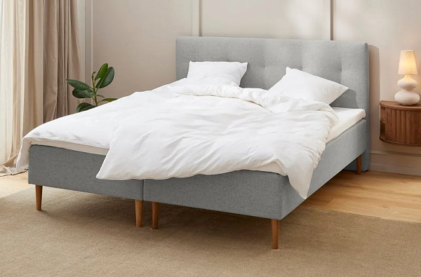 Komfort boxmadras i lysegrå